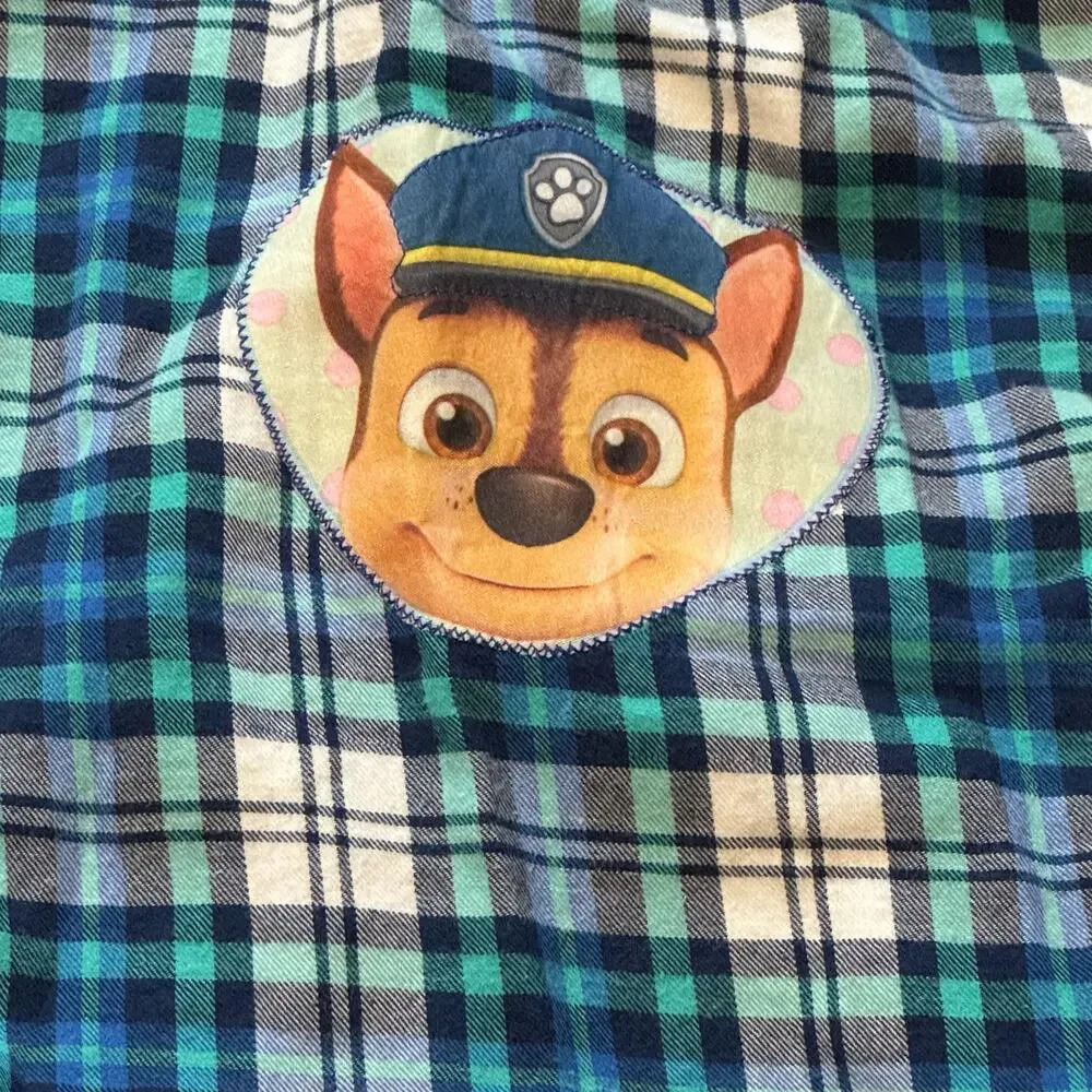 Carter's Blue Plaid Button Down w/ Chase stitched back- size 4t
